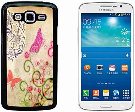 Butterfly Design Hard Plastic and Aluminum Back Case For Samsung Galaxy Grand 2 G7102 G7106