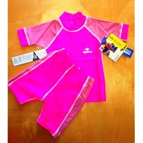 UV Blocking Swimsuit-2 pc Hawaiian pink
