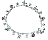 Ankle Bracelet Feet Jewelry Silver Body Jewellery Pairs 62 gms. 10.25 " (anklt554)