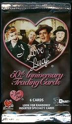 I Love Lucy 50th Anniversary Trading Cards Unopened Pack (6 cards per pack) - Look for any of 72 different cards plus randomly inserted "Ricardos/Mertzes" insert cards and "Classic Moments" insert cards !!