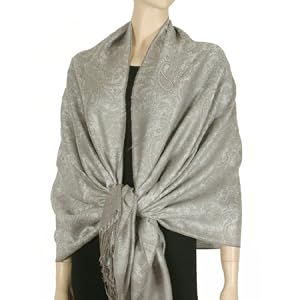 Elegant Jacquard Weave Pashmina Shawl/Stole/Wrap 70% Pashmina