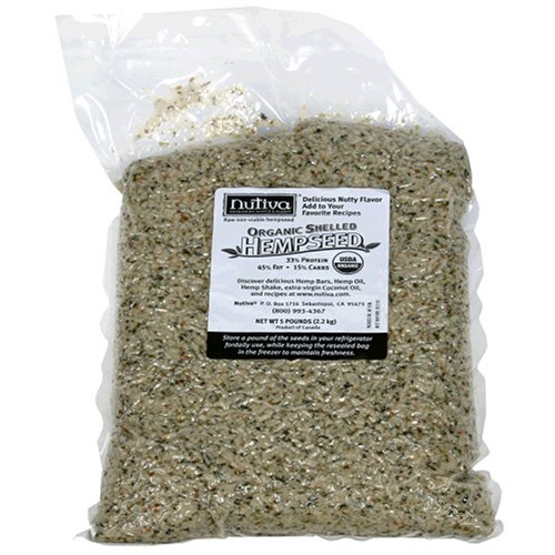 Nutiva Organic Shelled Hempseed, 5-Pound Bag