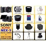 Sony Alpha Nex-5 Interchangeable Lens Digital Camera (Black) with Sony E-series 18-55mm F/3.5-5.6 OSS Lens W/shade + 8gb Huge Accessories Package