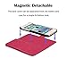 xhorizon Premium Leather Magnetic Detachable Folio Phone Wallet Case with Multiple Card Slots for iPhone 5/5S - Rose Red