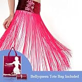 Bellyqueen™ Handmade Belly Dance Wrap With paillettes And Long Fringe, Tote Bag Included
