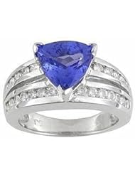 14K White Gold Tanzanite and Diamond Ring -- LIFETIME WARRANTY