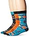 Buffalo David Bitton Men's Aztec Socks Giftbox, Blue/Orange, 10-13/6-12 (Pack of 3)
