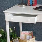 SEI 2-Drawer Wood Writing Desk, Crisp White