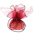 10 Designer Organza Fabric Drawstring Gift Bags Pouches Party Favor Gifts Packaging Burgundy Rose Medium Size