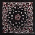 Black Red & White Paisley Bandana
