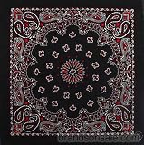 Black Red & White Paisley Bandana
