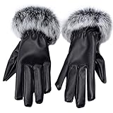 (サンライン)Sun Line やわらかく暖かい レディース手袋 スマートフォン 革 兎の毛 女性用 スマホ手袋