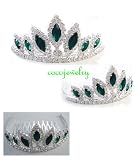 Exquisite Emerald Crystal Prom Wedding Tiara comb T34