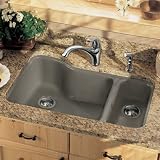 American Standard 7179.001.208 Silhouette 33 Dual Level Double Bowl Kitchen Sink, White Heat