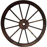 80cm/31 Burntwood Wooden Cart Wheel Garden Ornament