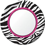 Creative Converting Pink Zebra Boutique Round Dinner Plates, 8 Count