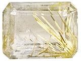 AVERAGE 10.5CT 16X12MM EMERALD CUT RUTILATED QUARTZ