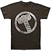 Thor (superhero) Men's Distressed Icon Slim Fit T-shirt Coal
