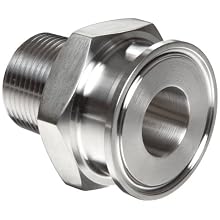 Parker Sanitary Tube Fitting, Stainless Steel 304, Adapter, 1" Tube OD x 1" NPT Male