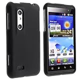 Snap-on Rubber Coated Case for LG Thrill P920 4G, Black