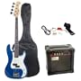 Barcelona Electric Bass Pack with 15 Watt Amp - Metallic Blue