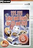 111.111 Label und Cover f�r CD und DVD. CD-ROM f�r Windows ab 98. Der Design-Wizard.