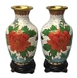 Chinese cloisonne flower vases - 5"H, set of 2, stands included Chinese cloisonne flower vases - 5"H, set of 2, stands included
