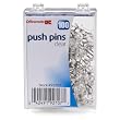 Officemate Push Pins in Reusable Box, Clear, Box of 100 (92707)