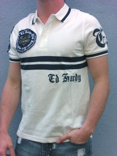 Ed Hardy Kurzarm Herren Poloshirt weiß -Clubhouse- 