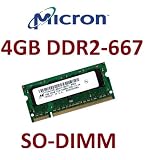 Produkt-Bild: Micron Original 4 GB 200 pin DDR2-667 SO-DIMM (667Mhz, PC2-5300U, CL5) f&uuml;r DDR2 Notebooks + 2007 / 2008 Apple MacBook + MacBook Pro Modelle
