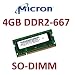 Micron Original 4 GB 200 pin DDR2-667 SO-DIMM (667Mhz, PC2-5300U, CL5) f�r DDR2 Notebooks + 2007 / 2008 Apple MacBook + MacBook Pro Modelle