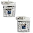 Shirt Studs Sterling Silver Zircon Gemstone Cuff Links Set (cflng261)