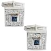 Shirt Studs Sterling Silver Zircon Gemstone Cuff Links Set (cflng261)