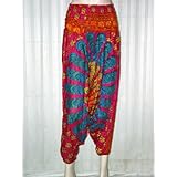 Red Blue Harem Hippy Boho Baggy Printed Jumpsuit & Pant 36 Inch Length