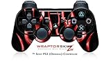 Sony PS3 Controller Skin Metal Flames Red