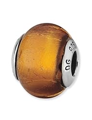 Sterling Silver Reflections Gold Color Italian Murano Bead