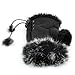 Fashion Girls Ladies Rabbit Fur Hand Wrist Warmer Winter Fingerless Gloves Black