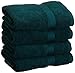 Superior Egyptian Cotton Pile Hand Towel Set of 4, Ultra Soft Luxury Towels, Thick Plush Essentials, Absorbent Heavyweight, Guest Bath, Hotel, Spa, Home Bathroom, Shower Basics, Teal