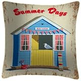 Summer Days Beach Hut Cushion - Martin Wiscombe Cushions