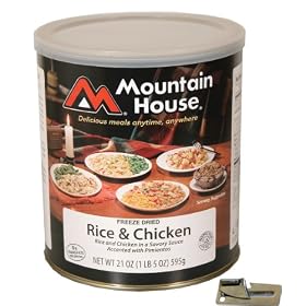 Mountain House Freeze Dried Rice and Chicken with Free Can Opener by