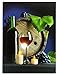 BANBERRY DESIGNS LED Wall Art - Lighted Canvas Wine Print - Red Wine Bottle and Glass with Barrel and Candles - Candle Flickers - Measures 12