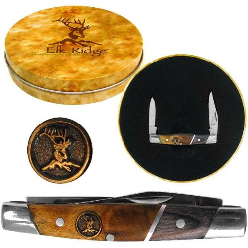 Elk Ridge Stainless Steel Pocket Knife in Tin