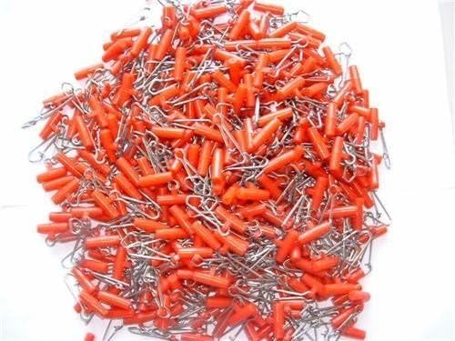 FISHING LINE SINKER SLIDES MEDIUM RED 40 PCS. GOOD FOR BRAID 1 3/8" LONG