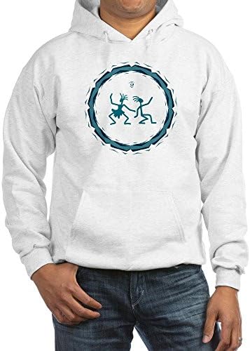 Truly Teague Hooded Sweatshirt Primitive Dancing Duo Teal - White, Small