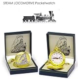 Steam Locomotive Conductor's Pocket Watch 14k Gold-an Silver-plated, Train Watch with 12