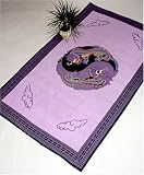 Purple Yin Yang Dragon Indian Bedspread, Twin Size