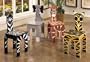 Set of 4 Children Animal Chairs: Zebra, Tiger, Elephant, and Giraffe