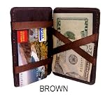 PVC SLIM LEATHER MAGIC WALLET HOLDER BROWN WALLET