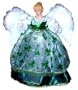 Kurt Adler 12-Inch Animated Fiber Optic Green Fabric Angel. With acrylic shamrocks around her waist.