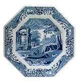 Spode Blue Italian Earthenware 9-1/2-Inch Octagonal Plate